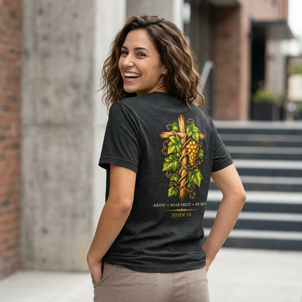 Vine Seminar T-Shirt — John 15 Abide, Bear Fruit & Be Sent